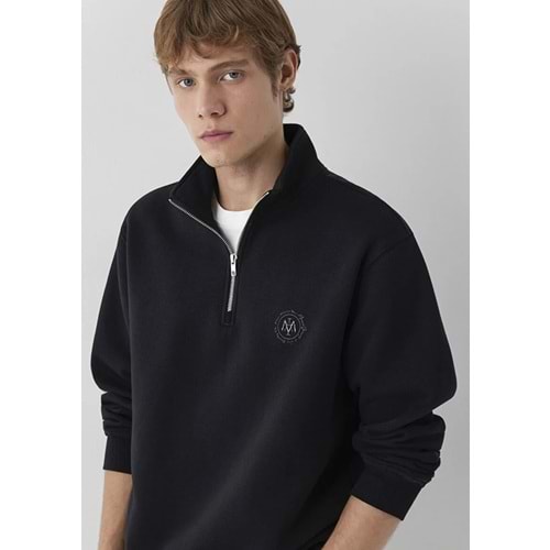 Mavi M0S20112-900 Mavi Mühür Logo Yarı Fermuarlı Erkek Sweatshirt