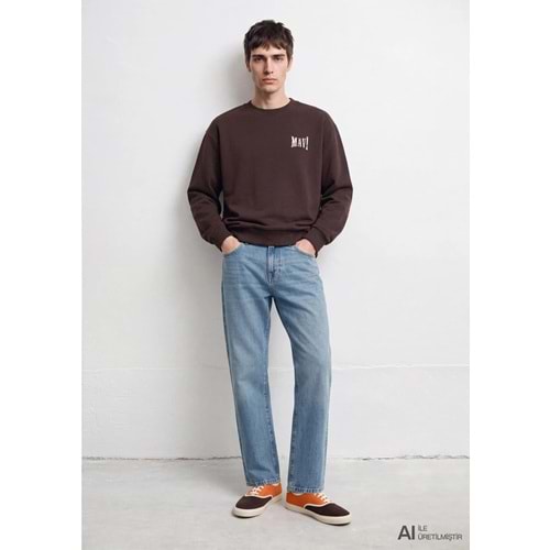 Mavi M0S10659-70219 Mavi Logo Baskılı Sweatshirt Erkek Sweatshirt