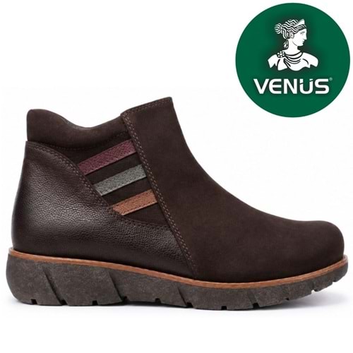 Venüs Olipuke Hakiki Deri Düz Kaymaz Taban Ortopedik Kadın Bot