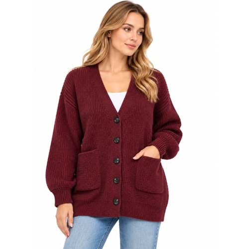 Mavi M1720032-A6656 Mavi Düğmeli Kazak Hırka Kadın Sweatshirt