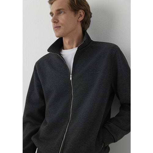 Mavi M0S20121-80024 Mavi Black Logo Baskılı Fermuarlı Erkek Sweatshirt