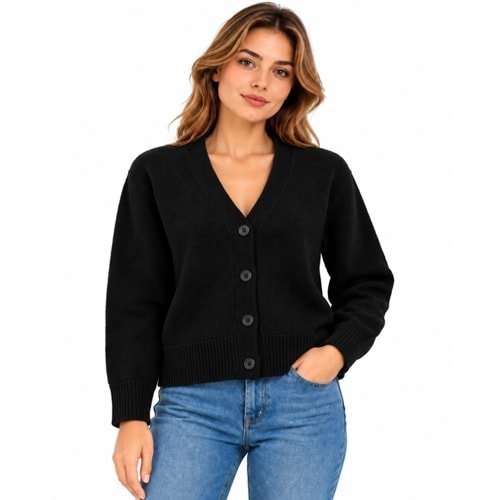 Mavi M1720098-900 Mavi Düğmeli Kazak Hırka Kadın Sweatshirt
