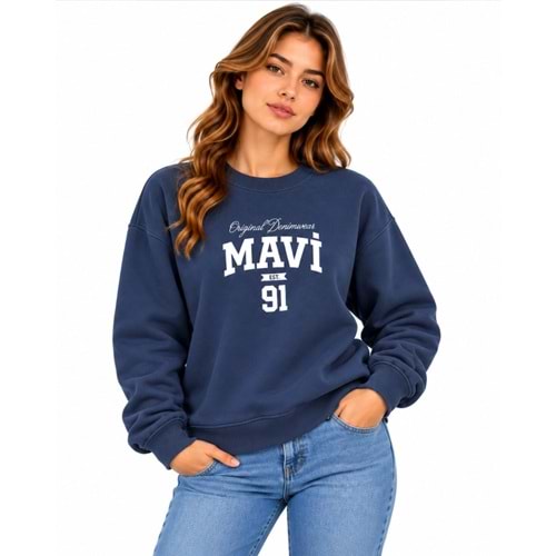 Mavi M1S20140-70487 Mavi Logo Baskılı Kadın Sweatshirt