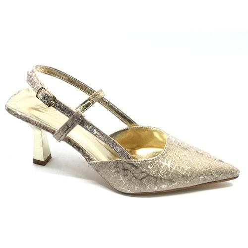 Mehtap Kırışık Arkası Açık Stiletto Kadın Topuklu Ayakkabı