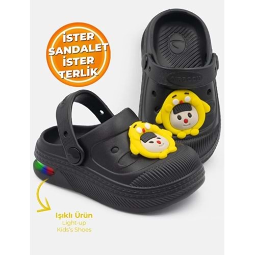 Kocamanlar 2316 Işıklı Emojili Sabo Günlük Terlik Unisex Çocuk Terlik