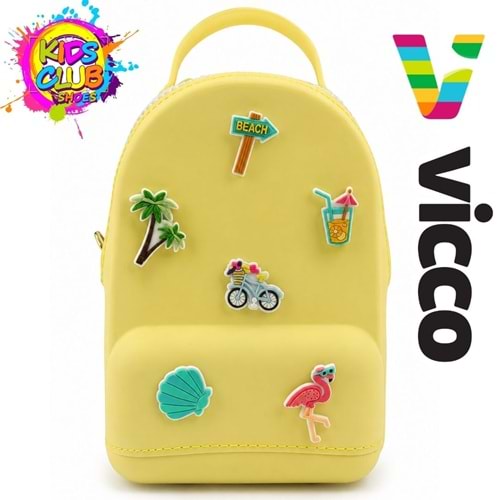 Vicco Pvc Mini Boy Çocuk Plaj Çantası Kreş Çantası Sırt Çantası Okul Çantası Unisex Çanta