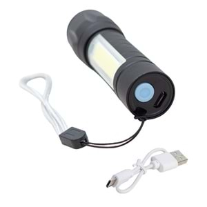 POWERMASTER PM-4525 METAL FLASHLIGHT POWER LEDLİ ŞARJLI EL FENERİ