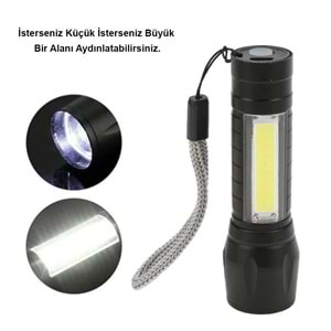 POWERMASTER PM-4525 METAL FLASHLIGHT POWER LEDLİ ŞARJLI EL FENERİ