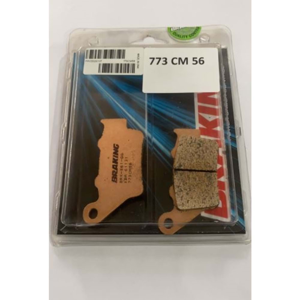 APRILIA SL SHIVER 750 ARKA FREN BALATASI SİNTERLİ (07/17) BRAKING 773CM56