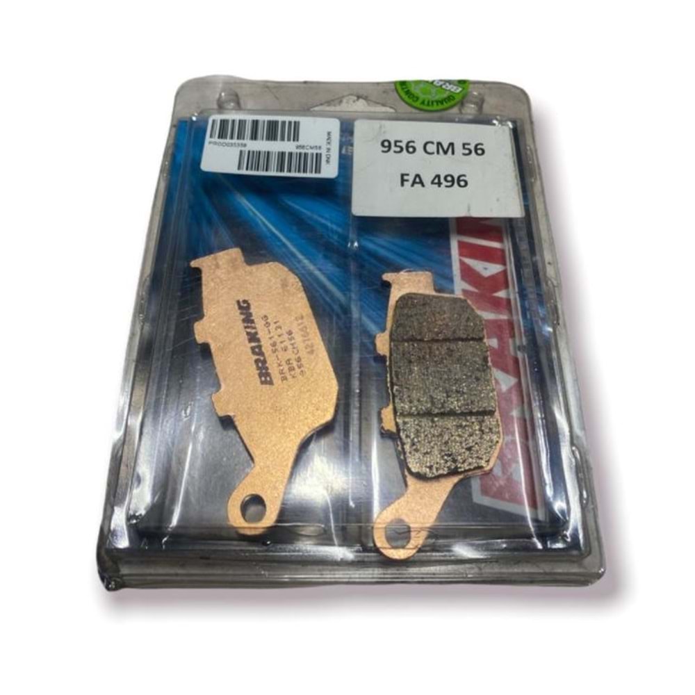 HONDA FORESIGHT 250 ARKA FREN BALATASI SİNTERLİ (00/07) BRAKING 956CM56