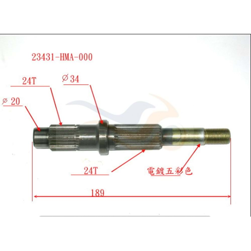 SYM JOYMAX 250 Aks Mili / Tekerlek Mili 23431-HMA-000