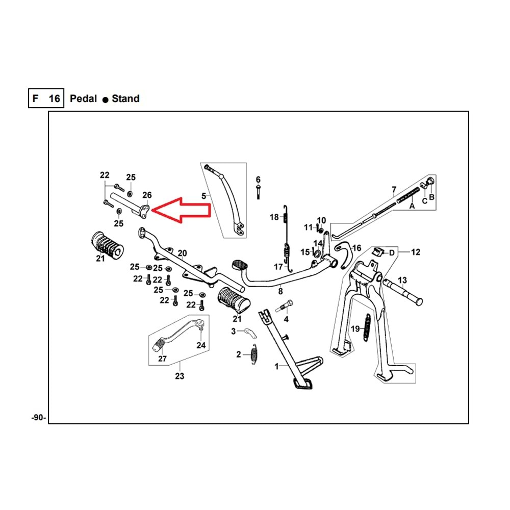 KYMCO CK 125 SAĞ BASAMAK DEMİRİ 50615-KE2-9810