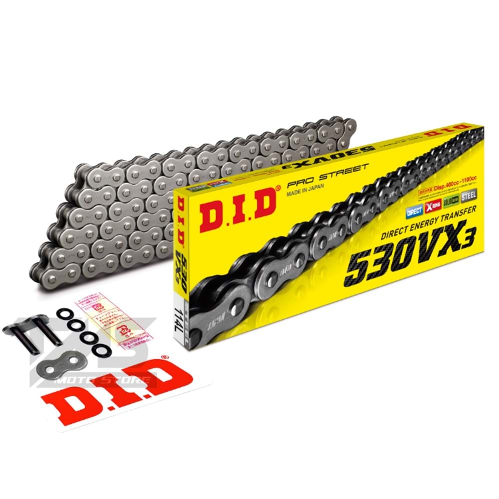 DID 530VX3-114 LİNK ÇELİK ZİNCİR (X-RİNG)-YZFR6-R1M-MT01-VN800