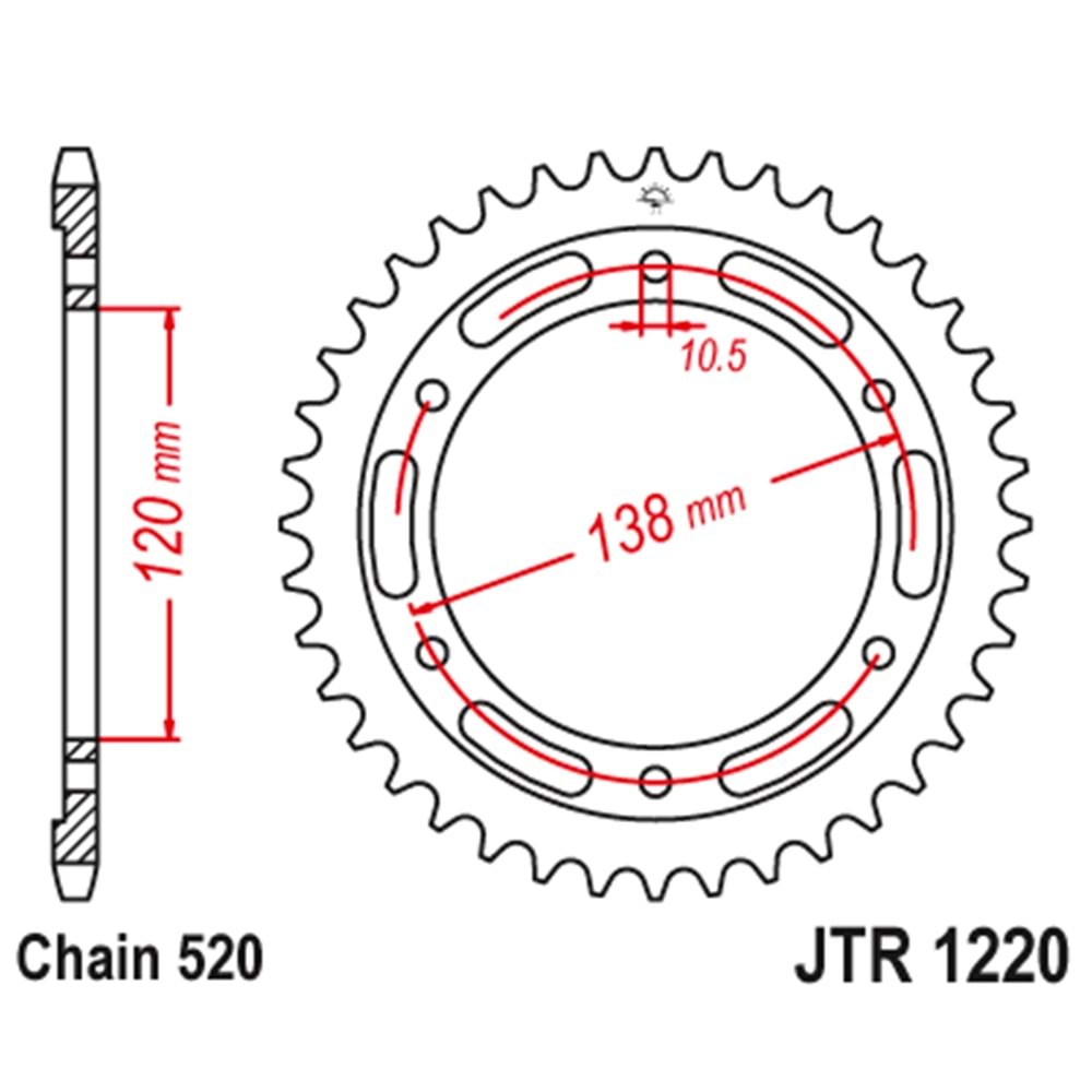JT JTR1220-36 ARKA DİŞLİ CB250R CBR 250