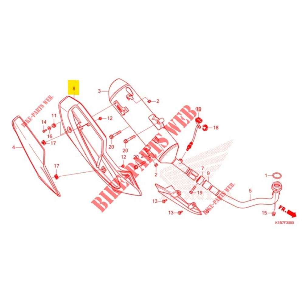 HONDA FORZA 250 21-23 EGZOZ KORUMASI 18380-K1B-T00