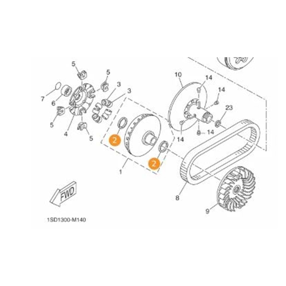 YAMAHA MAJESTY 400 X MAX 400 ÖN VARYATÖR SABİT YANAK İÇ KEÇESİ 93101-35800