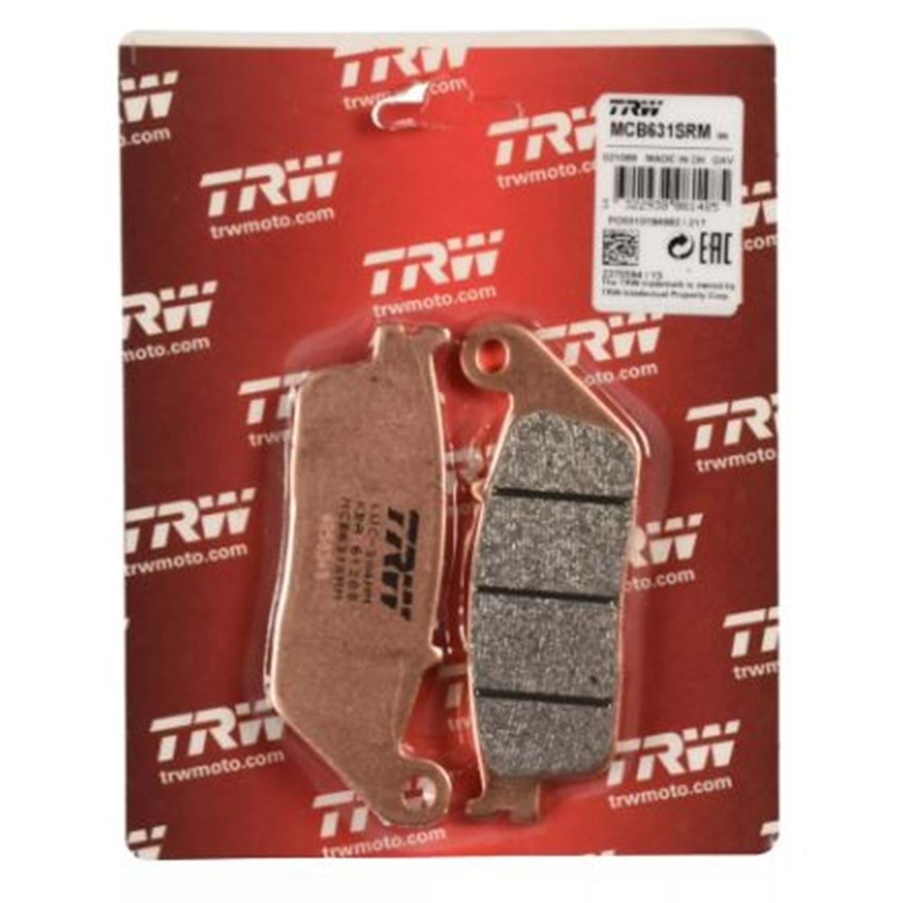 TRW MCB631SRM YAMAHA XMAX 125 XMAX250 XMAX300 XMAX400 XCİTY250 SİNTERLİ ÖN FREN BALATASI