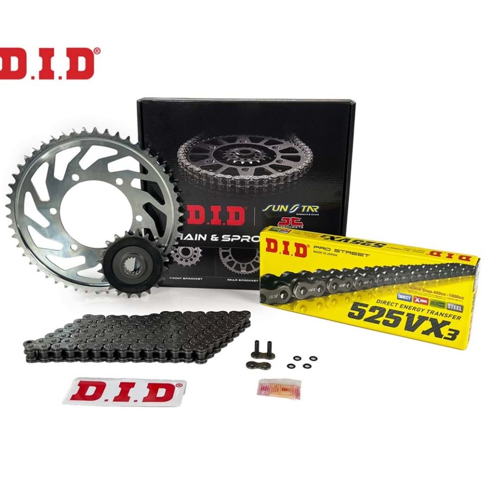 DID ZİNCİR DİŞLİ SETİ TRIUMPH TIGER XR/ X /T (800CC) JJ525VXBB765