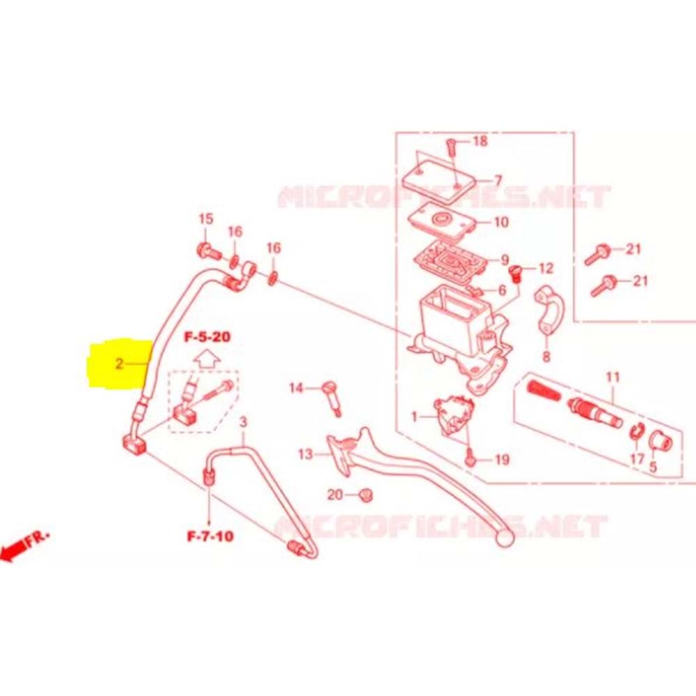 HONDA FORZA 250 18-22 ARKA FREN HİDROLİK BORUSU 43311-K40-F11