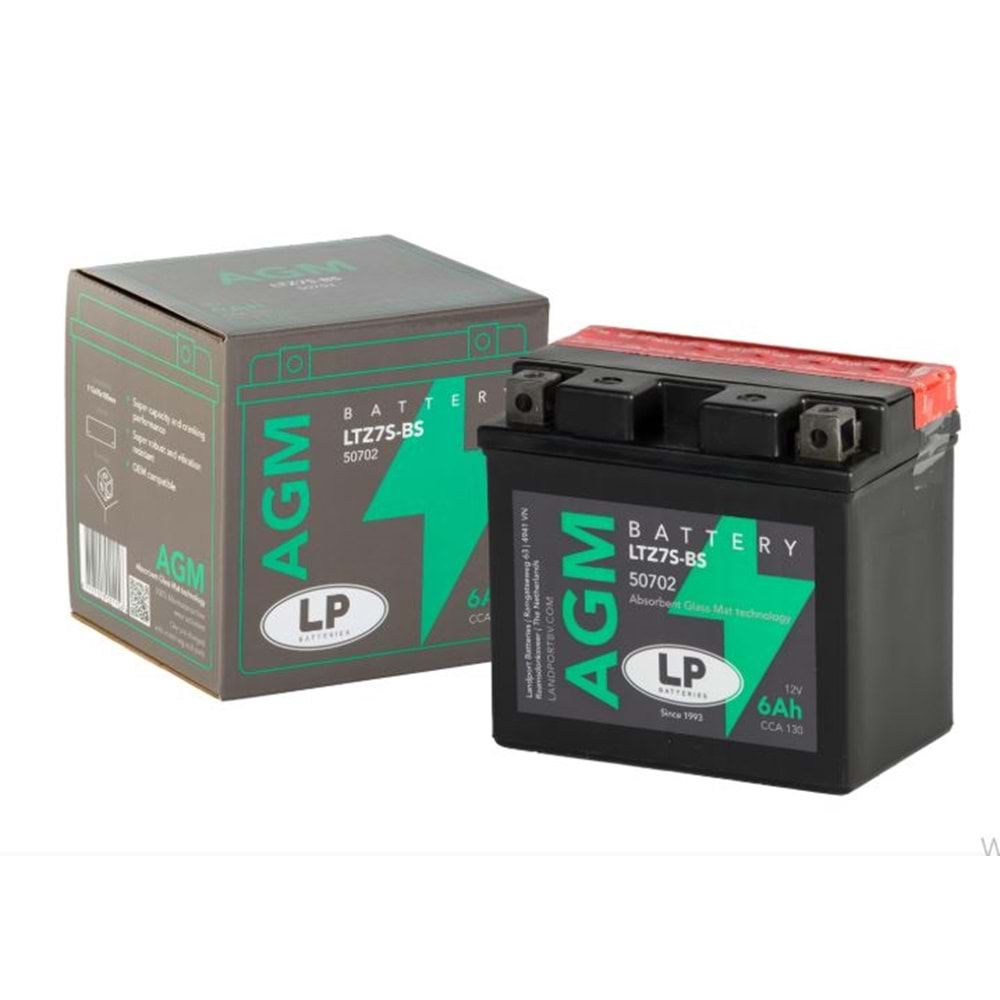 LP LTZ7S-BS (YTZ7S-BS) AGM AKÜ 12V 6A CCA 130/L:113 /W:70 /H:105
