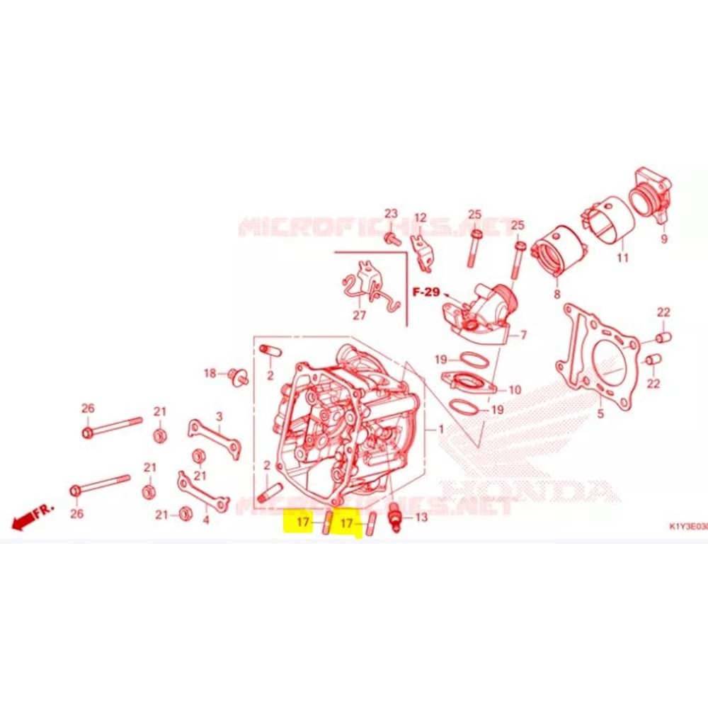HONDA PCX 125 EGZOZ SAPLAMASI ORJ. 7X17 90004-KGF-910 (adet fiyatıdır)