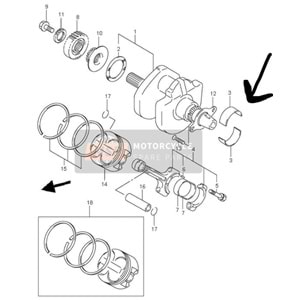 SUZUKİ DL 650 V-STROM KRANK ANA YATAK YATAĞI SİYAH 12229-27G00-0B0