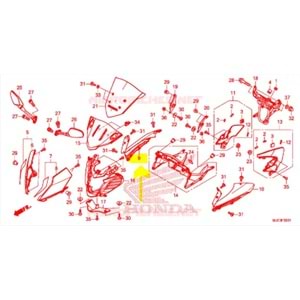 HONDA CBR 650 F 2018 (R380) SAĞ PANZOT KIRMIZI 64131-MJE-D00ZN