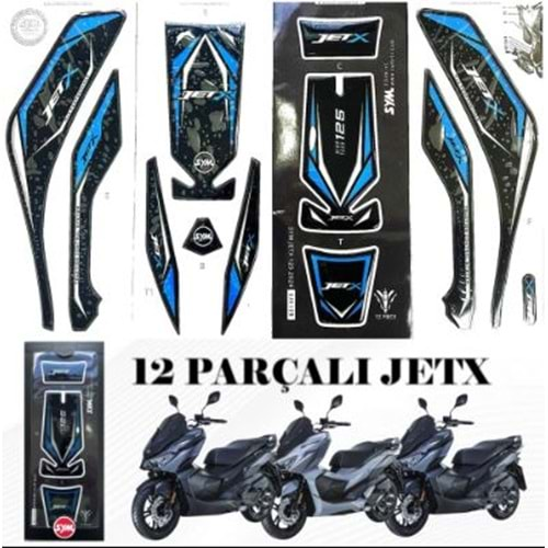 SYM JET X 125 TANK PAD STİCKER SETİ MAVİ SYMAKSJETX082