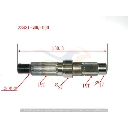 SYM MİO 100 23431-M9Q-000 AKS İLİ TEKERLEK GÖBEK MİLİ