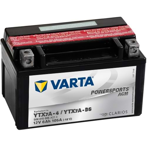 VARTA POWERSPORTS AGM YTX7A-BS 12V6Ah 105A AKÜ