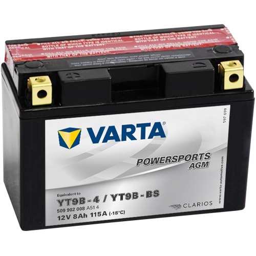 VARTA POWERSPORTS AGM YT9B-BS 12V8Ah 115A AKÜ