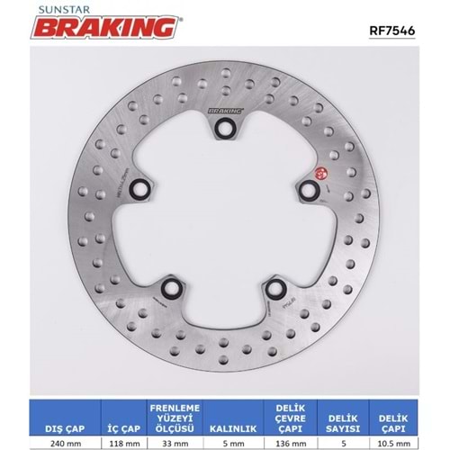 BRAKING HONDA NC 700-750 ARKA FREN DİSKİ RF7546