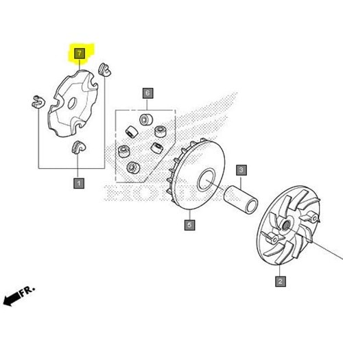 HONDA ACTİVA 125 DELUXE VARYATÖR PLAKASI VARYATÖR YILDIZ SACI 22131-K0L-D00