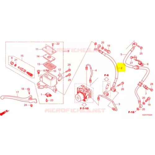 HONDA FORZA 250 18-22 ÖN FREN HİDROLİK BORUSU 45125-K0B-T01