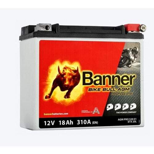BANNER ETX20L MOTORSİKLET AKÜ 12V 18Ah
