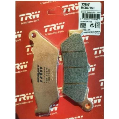 TRW MCB671SH BENELLİ TRK 502 BMW F/ K 1600 R 1200 R 1250 GS SİNTERLİ ARKA FREN BALATASI ORJİNAL