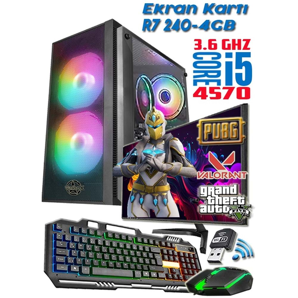 Warbox Proxi Eko İ5 4570 8gb 128GB Ssd R7 240-4GB E.Kartı 19.5 FHD Monitör