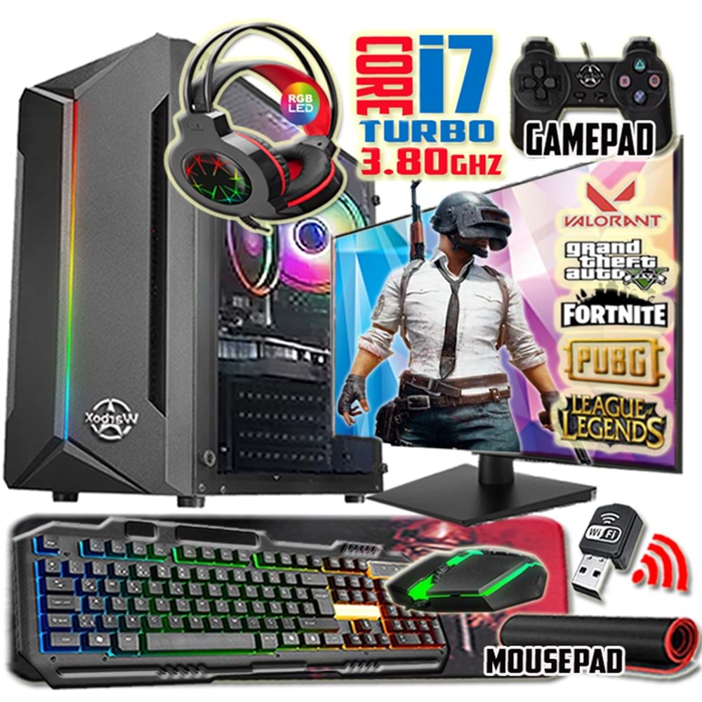 WarboX PUBG i7 Turbo:3.80ghz 16gb Ram 240gb Ssd 250gb Hdd R7 240-4gb E.kartı 19