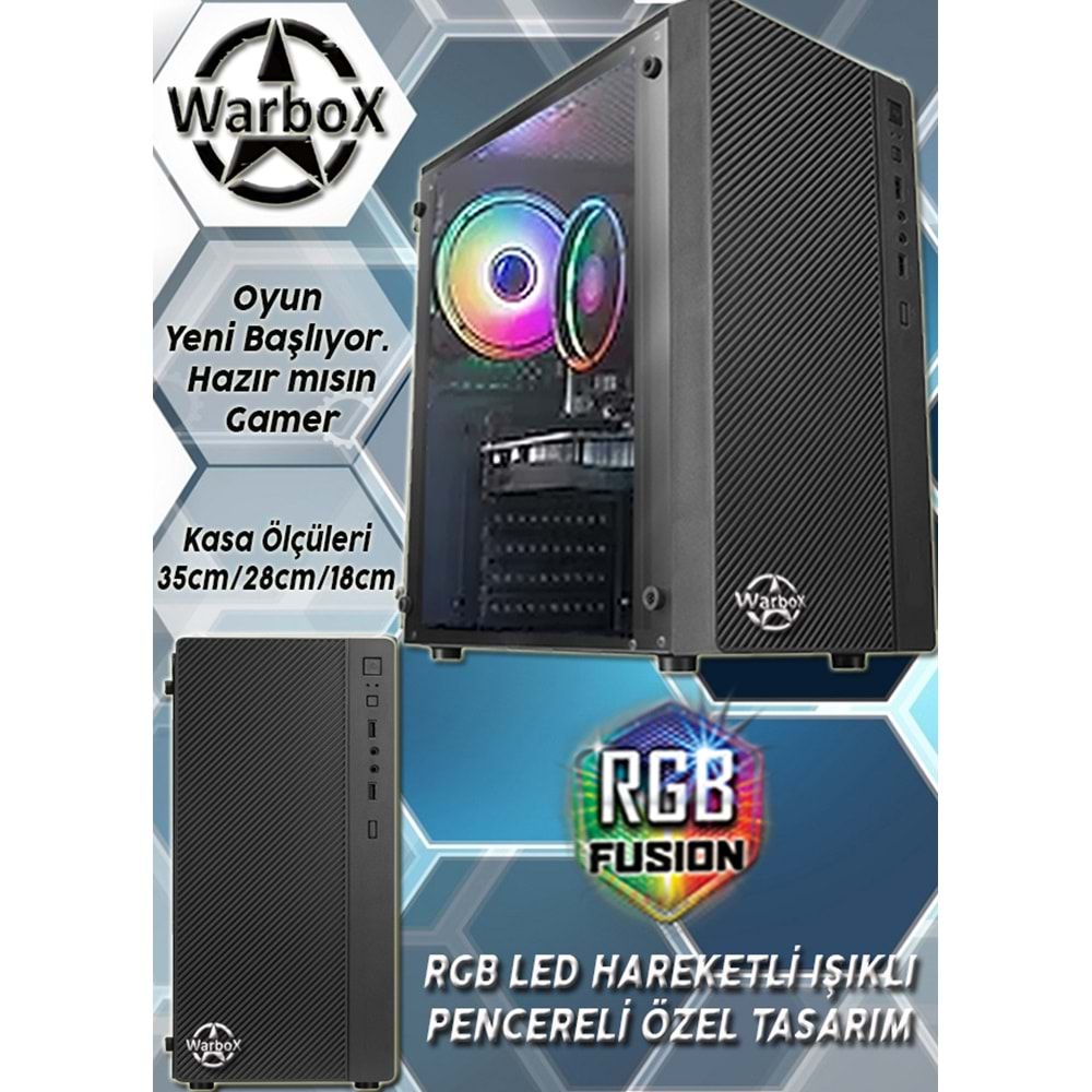 Warbox Neon Mix i5 650 8gb Ram 128gb Ssd 250gb Hdd R7 240-2GB Oyuncu Bilgisayarı