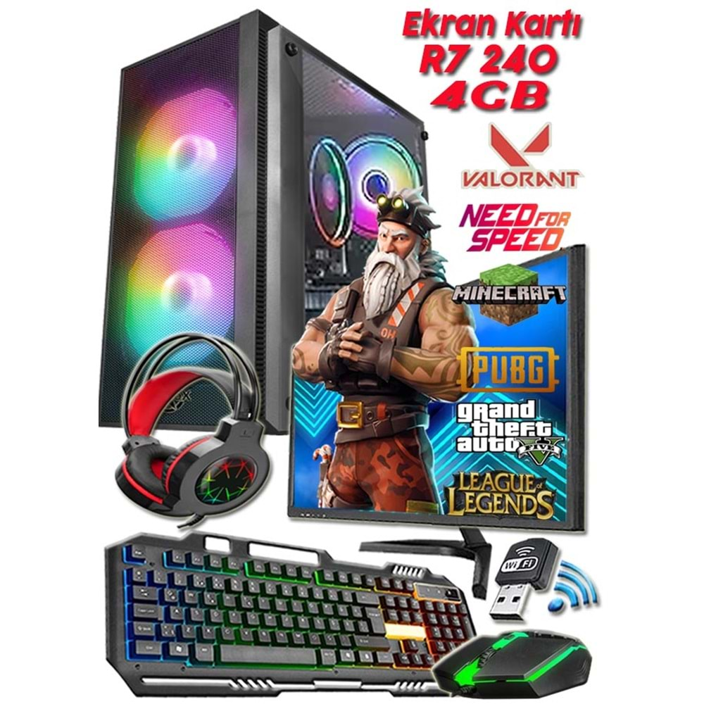 Warbox Woka Pro i7 2600 8gb Ram 256gb Ssd R7 240-4gb E.Kartı 19.5 FHD Monitör