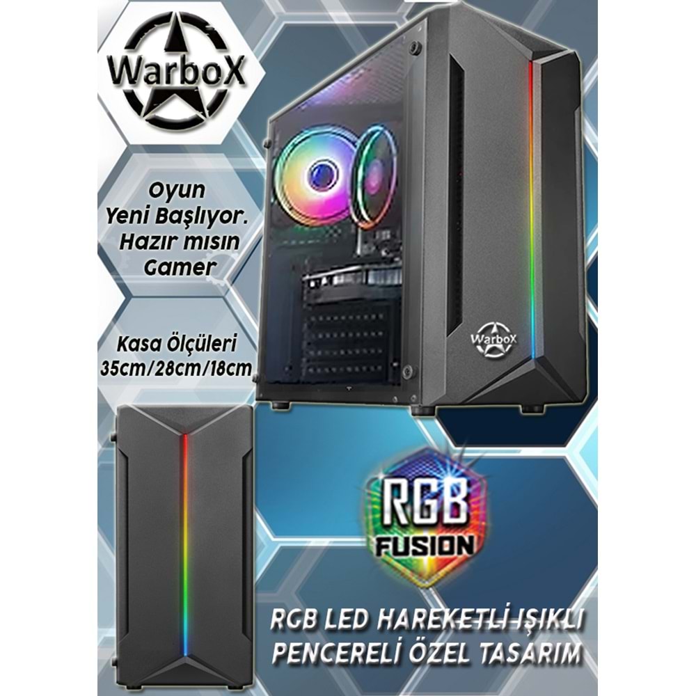 WARBOX Gogo Mix Xeon X5650 16gb 128GB Ssd 120gb Hdd R7 240-2GB E.Kartı Oyuncu Bilgisayar