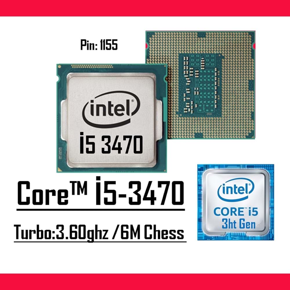 Intel Core I5-3470 3.6ghz 6mb Cache Tray Işlemci Lga 1155 H61 Tray