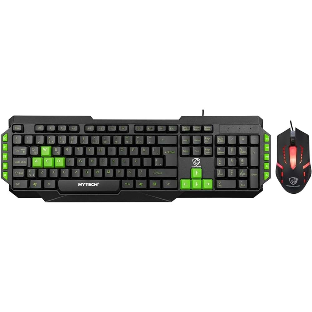 HYTECH HKM68 GAMİNG KEYBOARD MOUSE COMBO YEŞİL