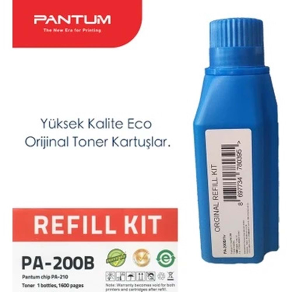 Pantum PA-200B Orijinal Refil Dolum Kit / 1600 Sayfa Toner Dolum Kiti