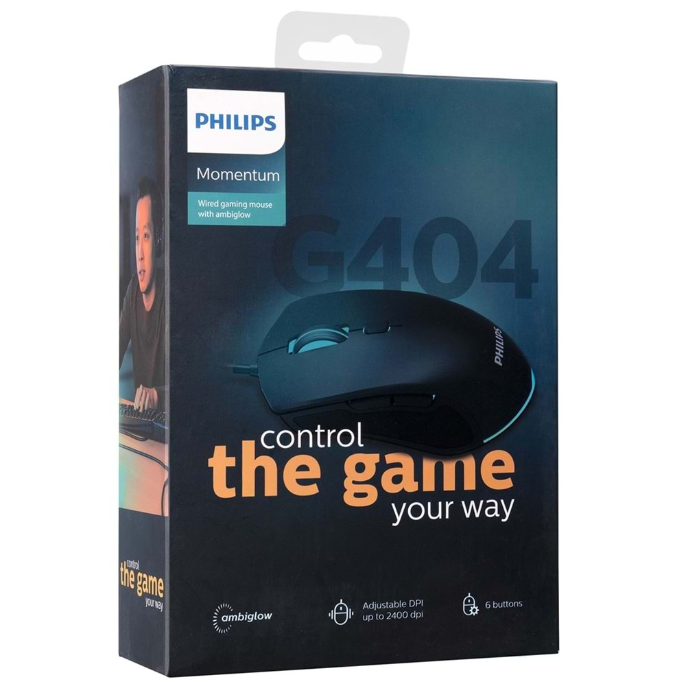 Philips SPK9404 Usb 6 Tuşlu Siyah 800/1000/1600/2400dpi Gaming Oyuncu Mouse