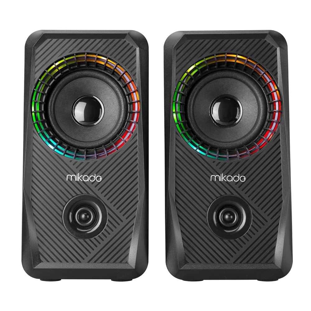 Mikado MD- S26 JOY 2.0 Multimedia 3W*2 Siyah USB RGB Işıklı Gaming Speaker Hoparlör