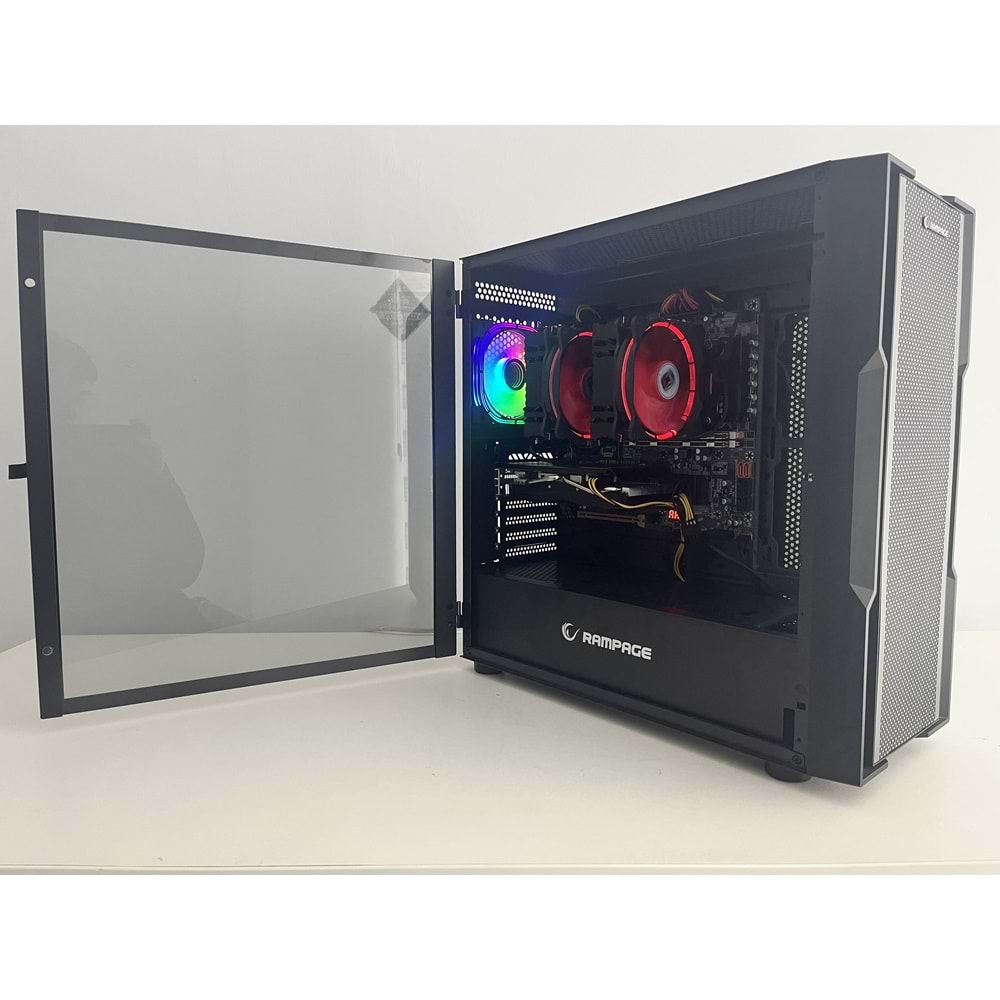 Rampage Infinity XEON E5 2670+XEON E5 2670 128Gb Ram 512M2 SSD RX 580 E.Kartı 600W Power Supply