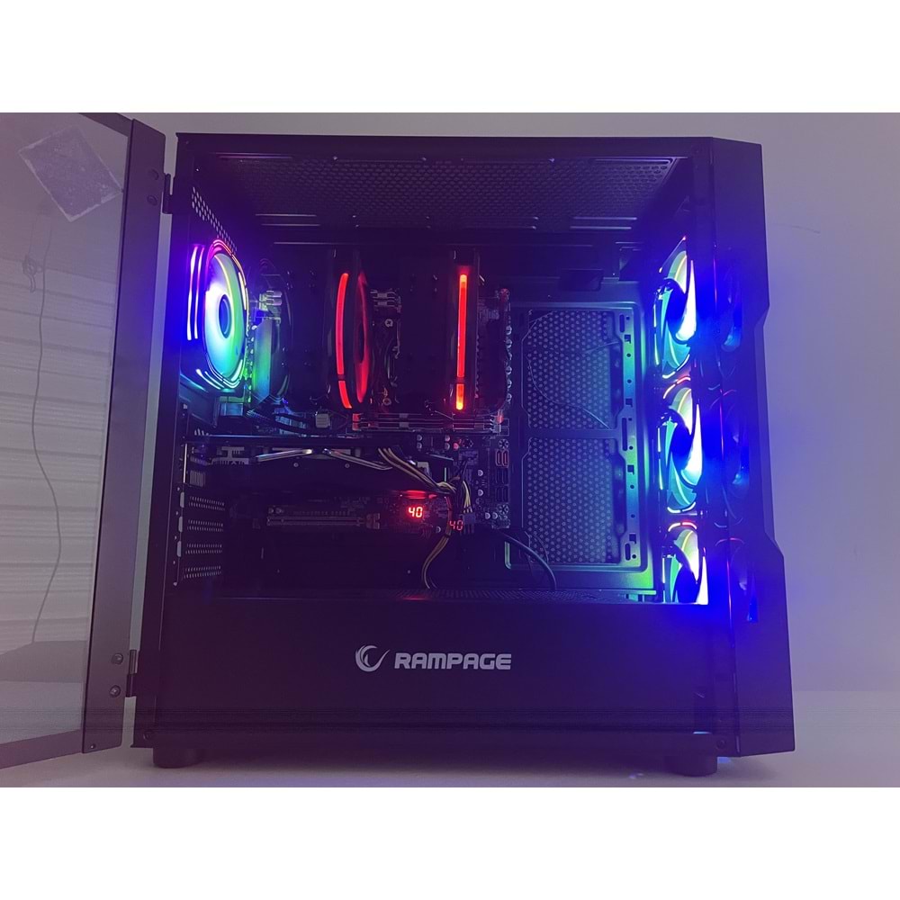 Rampage Infinity XEON E5 2670+XEON E5 2670 128Gb Ram 512M2 SSD RX 580 E.Kartı 600W Power Supply