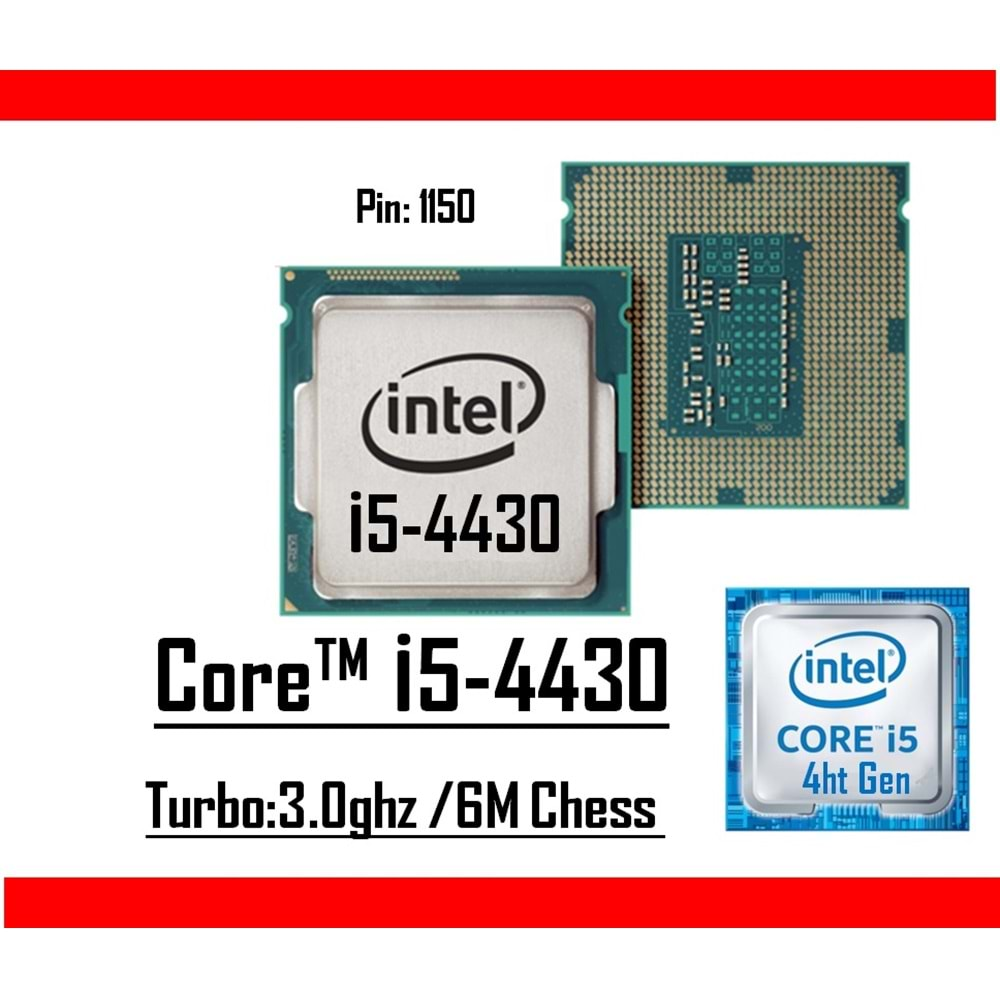 Intel® Core™ i5 4430 3.00 Ghz 6mb Cache Lga 1155p Tray Masaüstü Bilgisayar İşlemci