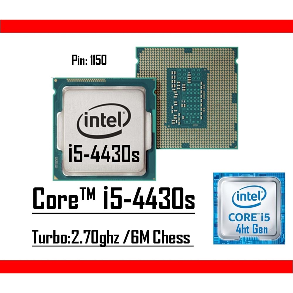 Intel® Core™ i5 4430s 2.70 Ghz 6mb Cache Lga 1150p Tray Masaüstü Bilgisayar İşlemci